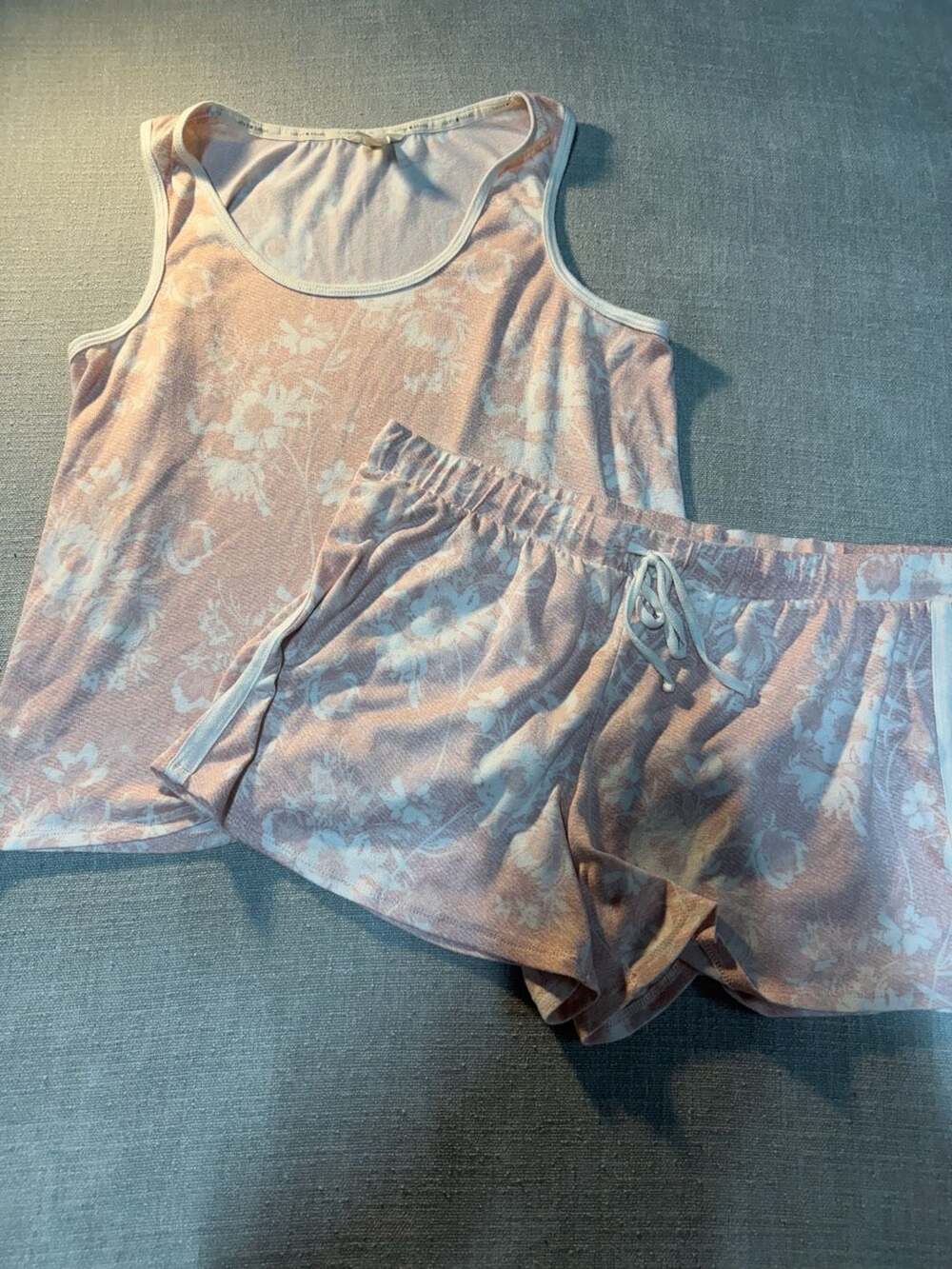Lucky Brand Pink Floral Tank Top and Shorts Pajama Lounge Set